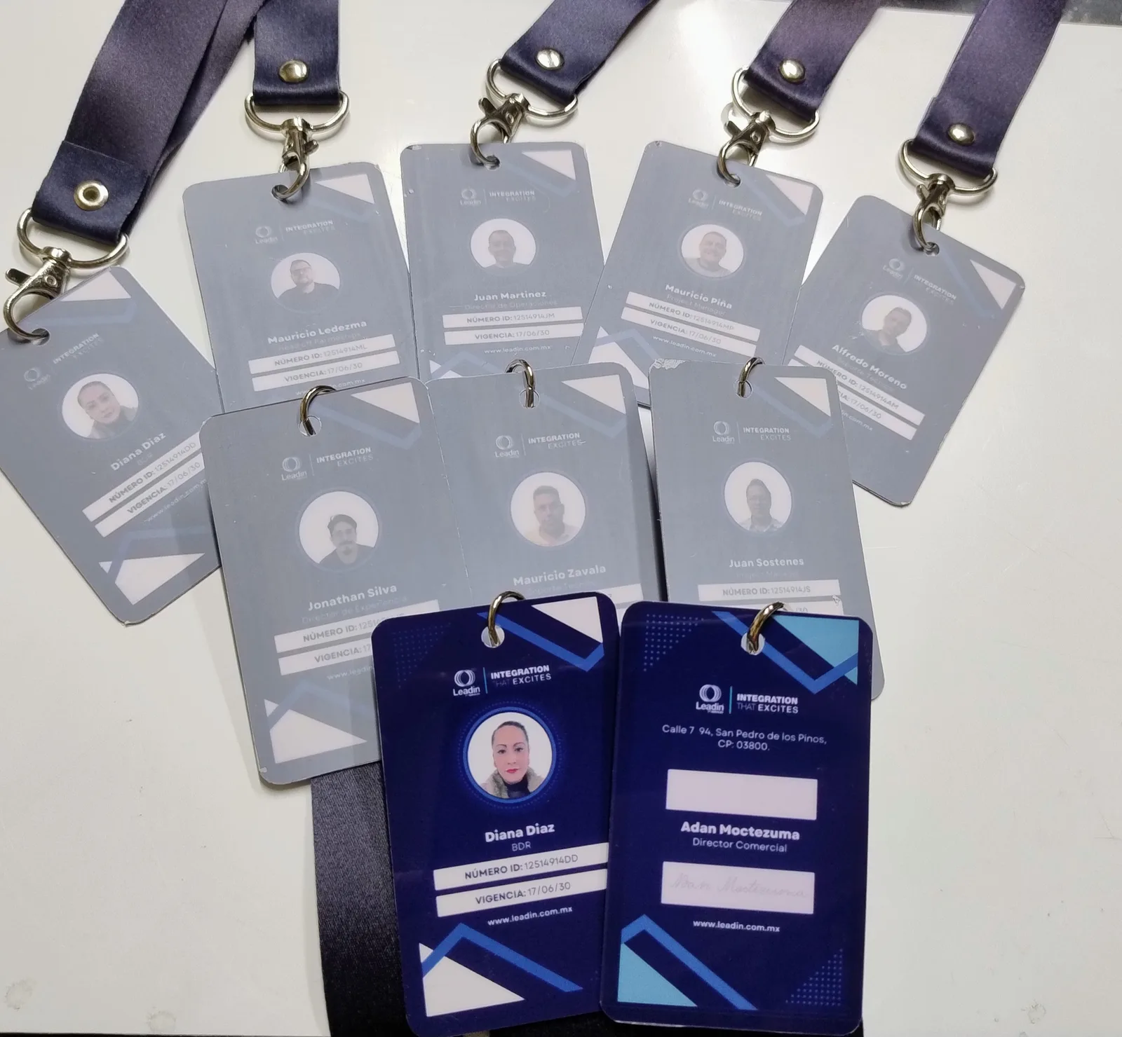 Credenciales PVC personalizadas para empresa