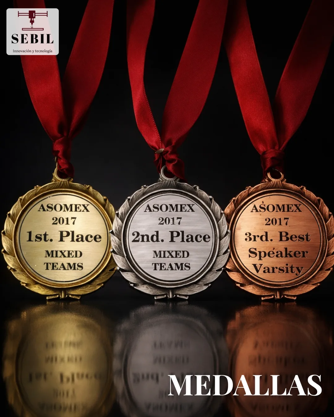 Medalla ASOMEX para torneo escolar